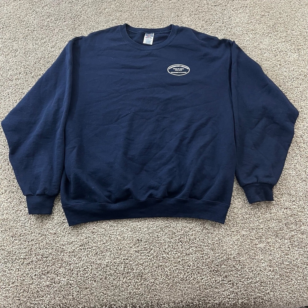 Vintage 90s Streetwear Mens XL Blue Heavy Crewneck Sweatshirt Baggy American USA